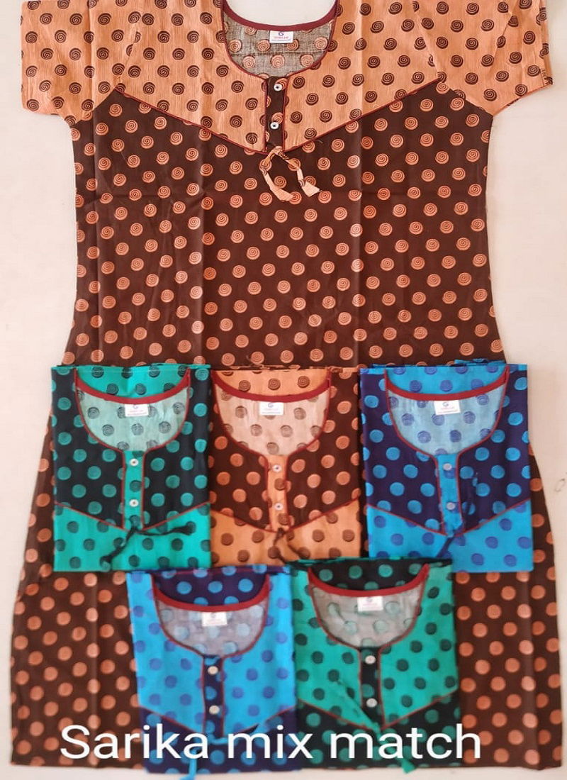 Cotton Nighty 116 Printed Nighty  Western Latest Collection Of Printed Pure Cotton Night Wear .